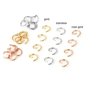 3-12mm ukuran 316 baja tahan karat cincin pisah Diy ornamen aksesori cincin emas split warna-warni membuat untuk perhiasan