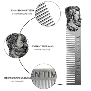 Peigne professionnel vintage pour moustache et barbe - Peigne à dents larges pour hommes pour les coiffures pompadour, undercut et slick back - Product Image 4