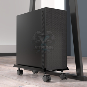 Gaming <strong>PC</strong> <strong>Tower</strong> Holder Steel <strong>Stand</strong> with 360 Rotating Brake Wheels Stock - Product Image 1