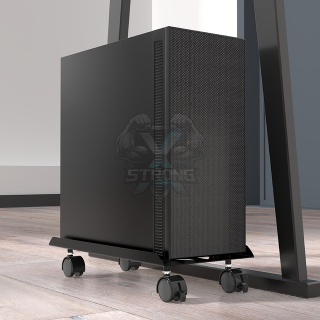Gaming PC Tower Holder Steel Stand with 360 Rotating Brake Wheels Stock