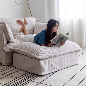 Canapé modulable en tissu velours côtelé en vente chaude, canapé-lit amovible et lavable pour appartement, chambre ou salon, canapé paresseux - Product Image 1