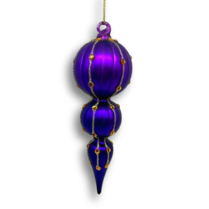 Ornement de Noël en verre soufflé à la main de luxe, perles de cristal, décoration d'arbre, vintage, maison, OEM ODM, couleur personnalisée, usine - Product Image 6