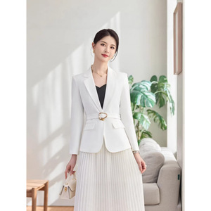 Women's Suit <b>Set</b> With Pleated Skirt Full Sleeve Anti-Wrinkle <b>Office</b> Lady Commute Wear - Product Image 4
