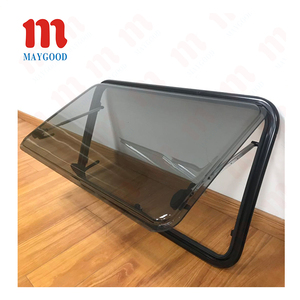 Nuevo diseño de esquina redonda marco curvo caravana Camping coche empujar hacia fuera la ventana con Red <span class=keywords><strong>plisada</strong></span> - Product Image 3