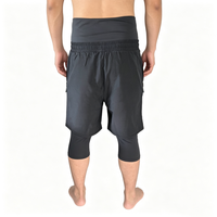 Shorts de bain musulmans à taille haute, deux couches, avec poche latérale pour homme, logo personnalisé, polyester uni, séchage rapide