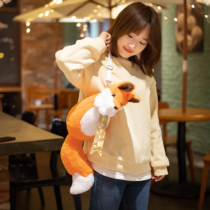 2022 Custom fox Plush Bag Stuffed Backpack Cute Animal Toys Plush Mobile  Phone Bags Shoulder Bags
