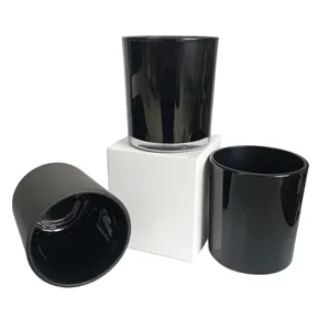 Jarra de vidro para velas, porta-velas e potes para velas com logotipo personalizado de luxo, branco e preto, atacado