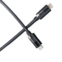 USB Industrial tipe-c Male ke Male 3.2 Gen2 10Gbps 20Gbps USB-C kabel Data dengan Scerws pengunci tunggal 1m 2m 3m 5m Logo kustom