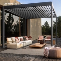 Pergola Greenawn en aluminium, robuste, autoportante, pour extérieur, pavillon de jardin en aluminium, toit rigide, gazebo pergola