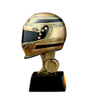 Trophée en résine pour vélo d'équilibre, karting et course automobile - Trophée commémoratif durable RS avec impression UV et casque