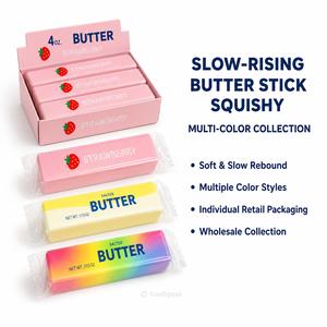 Southpeak Toy Butter Stick Squishy PU Slow Rebound Soft Feel Fidget Toy 14cm Colorful Styles Ages 3 Plus MOQ144 Wholesale WS - Product Image 1