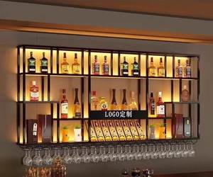 Многослойная настенная железная вешалка для вина, барная мебель большой емкости, компактный раствор для хранения винного шкафа - Product Image 6