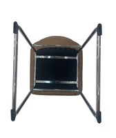 Chaise de salle à manger en cuir avec base en traîneau chromé et structure en tube de fer, chaise de restaurant, d'hôtel ou de banquet