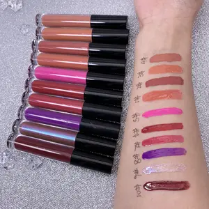 Amazon Hot Selling Lip gloss Langlebiges Make-up Schönheit Kosmetischer Lip gloss Wasserdicht Matt Flüssiger Lippenstift Rot Make-up Lippen Nude