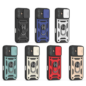 Hot Bán Nhiệm Vụ Nặng Nề Lai TPU Bumper PC Trượt Bìa Ống Kính Bảo Vệ Trường Hợp Đối Với iPhone 17 Từ Đứng Nhẫn Trường Hợp - Product Image 1