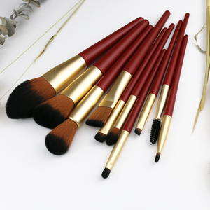 <b>Red</b> 10 Pcs Makeup Brush Set Soft Foundation Powder <b>Blush</b> Cosmetic Brushes Luxury Beauty Makeup Tool Kit - Product Image 5