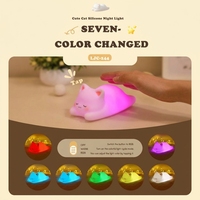 Veilleuse LED mignonne en silicone personnalisée pour chambre d'enfant Décoration de veilleuse tactile 7 couleurs pour enfants et bébés