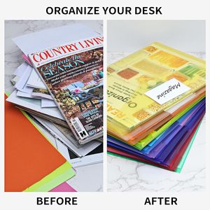 PVC phong bì 10 màu nhựa tập tin thư mục với rõ ràng tài liệu nhãn A4 thư Kích thước Nhãn Túi chủ tài liệu túi - Product Image 5