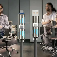 Câble de charge rapide lumineux 2 en 1 avec boîtier en alliage de zinc, interface double USB-A vers Type-C, cordon de charge pour iPhone et téléphone Android