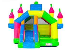 <span class=keywords><strong>Castillo</strong></span> Inflable Fluorescente Colorido con Tobogán, Parque de Trampolines Comercial para Niños, Casa de Brinco de PVC Reforzado, <span class=keywords><strong>Castillo</strong></span> Inflable - Product Image 2