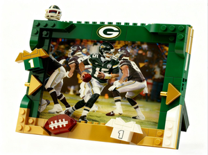 Marco de Fotos Creativo de Bloques de Construcción DIY Compatible con <span class=keywords><strong>LEGO</strong></span>, Tema de Fútbol Americano para Exhibición de Ídolos - Product Image 1