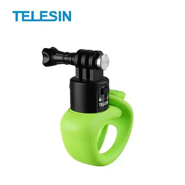 Telesin New Upgrade Quick Release 360 Rotary Rubber Handlebar Mount Elastic Bike/Tube Mount for Insta360/DJI/Gopro Aluminium