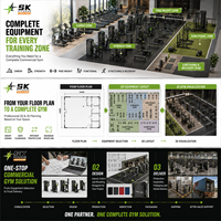 SK Selectorized Strength Equipment Full Set Commercial Gym Equipment Strength Training Fitness Equipment Gym Machines Center Set