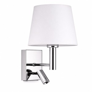 Applique <span class=keywords><strong>murale</strong></span> LED moderne à double lumière chromée, abat-jour en tissu, <span class=keywords><strong>lampe</strong></span> de lecture flexible à LED, idéale pour chambre d'hôtel et chevet de lit, personnalisable en usine - Product Image 6
