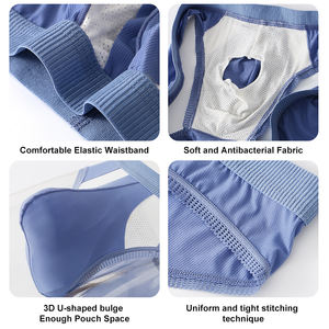 Sous-vêtements pour <span class=keywords><strong>homme</strong></span> en maille sexy, 82% nylon, 18% élasthanne, taille basse, couleur unie, boxer respirant, séchage rapide, écologique - Product Image 4