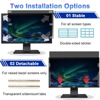Filtre de protection d'écran anti-espion pour moniteur DELL 21,5 pouces 16:9, amovible, double face