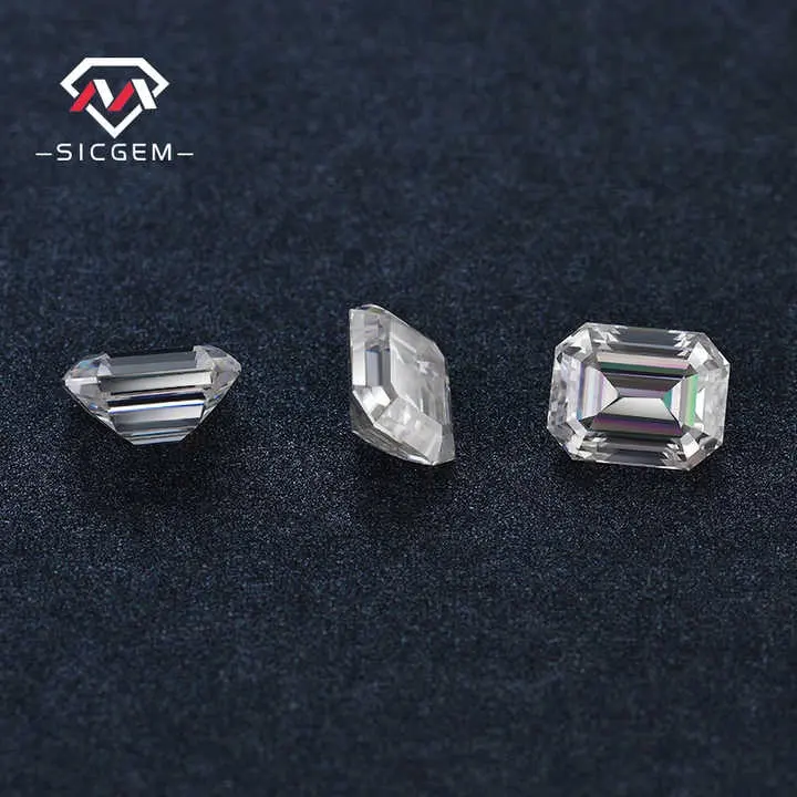 SICGEM 1-19 Carat Moissanite Emerald Cut Loose Gemstones Pedra de Alta Qualidade a Preço Competitivo Por Carat