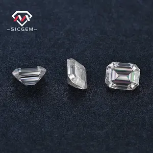 SICGEM 1-19 карат муассанит Изумрудный ограненный драгоценный камень высокого качества по конкурентоспособной цене за карат