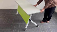 Table de formation pliante modulaire portable moderne SHINING en gros avec plateau en bois pour bureau et conférence – Garantie 1 an
