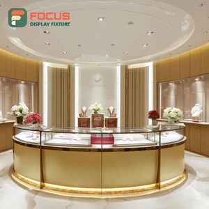 Sistema de Muebles Modernos para Joyería, Superficie Pulida, Mostrador de Exhibición Comercial para Tiendas - Product Image 1