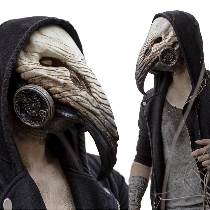 Steampunk Plague Doctor Bird Beak Latex Face Mask Cosplay Carnival ...