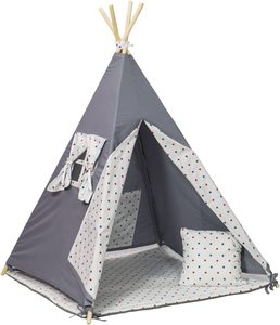 Casa de muñecas de lona con estrellas grises para niños, tiendas de campaña de juguete para jugar al aire libre, tienda de tepé <span class=keywords><strong>indio</strong></span> - Product Image 1