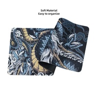 Livraison rapide, tapis de souris surdimensionné imperméable antidérapant 700*300*2mm, grand tapis de souris en caoutchouc naturel, dragon noir, bureau, jeu