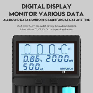 ポータブル電気充電器4スロットEU標準ABSソケット18650トリプルAダブルリチウムLifepo4 <span class=keywords><strong>1.2V</strong></span>電圧電池 - Product Image 4