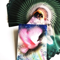 Jeu de cartes de tarot solitaire personnalisé avec impression à chaud métallique, cartes oracle, papier écologique, boîte de protection Ciel et Terre