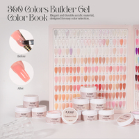 Livre de Couleurs de Gel de Construction Tendance R S Nail 360 Couleurs pour Extension d'Ongles Gel Dur Solide pour Salon de Beauté
