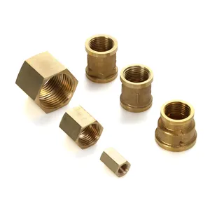 Factory Price Female Threads Nipple Fitting Brass Hex Pipe Nipple Coupling For Air Gas Water Pipe Line