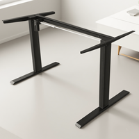 Cadre de bureau à hauteur réglable facile à assembler, noir et blanc, moderne, à moteur unique, avec plateau de bureau de 120 cm, pour la maison et le bureau