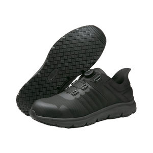 Negro todavía hebilla giratoria trabajo hombres senderismo antideslizante y zapatos de seguridad a prueba de aceite con punta de acero de metal estándar de la UE - Product Image 1