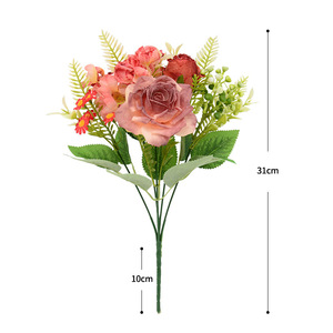 Roses artificielles en soie Dongchen Crafts, style peinture à l'huile vintage, arrangement floral, bouquet de mariée, bouquet de fleurs décoratives - Product Image 5