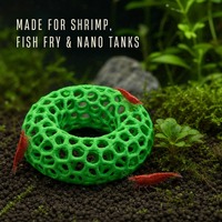 Best-seller transfrontalier : Cachette pour poissons et crevettes en PLA imprimé en 3D, forme anneau/onde, style moderne minimaliste