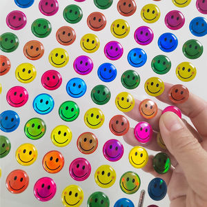 Autocollants 3D en <span class=keywords><strong>vinyle</strong></span> gonflé, émojis, visage souriant, récompenses incitatives pour la classe, scrapbooking, bouteilles d'eau, bricolage - Product Image 5