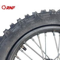 Roue arrière complète 60/100-14 de 14 pouces avec roulements 12mm 15mm, moyeu de frein à tambour, jante en acier et pneu à crampons pour Pit Bike, Dirt Bike, tout-terrain
