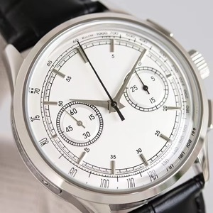 Reloj Mecánico Cronógrafo de Diseño Exclusivo para Hombre, con Caja Plateada y Superficie Blanca, Correa de Cuero, Última Llegada 2026 - Product Image 3