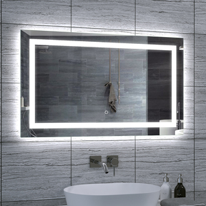 Chống sương mù nhà vệ sinh trang trí nội thất khung nhôm Frameless khách sạn tường treo ánh sáng Sticker Led hình chữ nhật vuông tắm gương trong phòng tắm - Product Image 2