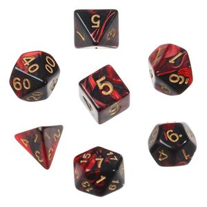 Lot de 7 dés polyédriques DND style gemme craquelée bicolore, vente en gros, offre spéciale - Product Image 6